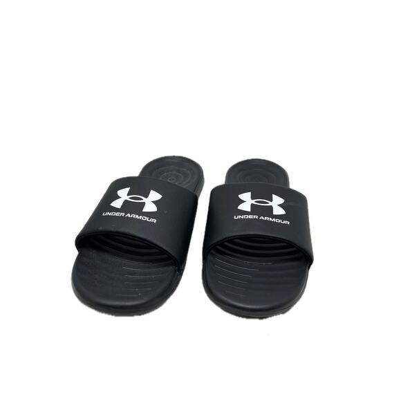 Under Armour Ansa Fixed Slide Black White Mens 11 - Picture 1 of 4
